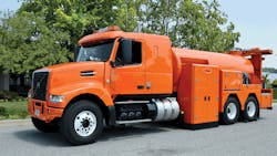 Virginia Tech Transportation Institute is using this specially equipped Volvo tank truck to evaluate friction on roadways to determine whether highway improvements could reduce crashes Virginia Tech Transportation Institute is using this specially equipped Volvo tank truck to evaluate friction on roadways to determine whether highway improvements could reduce crashes