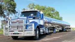 Dixon Bros Inc, Newcastle WY, hauls refined fuels, propane, and dry bulk industrial materials in the western United States and Canada with a fleet that includes 120 tractors and more than 300 trailers.