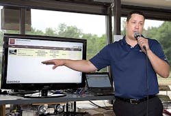 Brian Mofford Drivewyze vicepresident of technology explains the PreClear bypass system during a driveby demonstration June 17th at a Maryland weigh station and inspection site Brian Mofford Drivewyze vicepresident of technology explains the PreClear bypass system during a driveby demonstration June 17th at a Maryland weigh station and inspection site