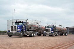 After unloading their latest crude shipments these Atlas Oil Company transports head back to the oil field to pick up another load The average haul is 128 miles each way Atlas Oil now has more than 50 transports hauling crude in South Texas in addition to four transload locations two of which are dedicated to crude oil The company recently launched its Atlas Oil Crude Transloading amp Logistics business unit as part of a larger expansion into other oil and gas shale plays After unloading their latest crude shipments these Atlas Oil Company transports head back to the oil field to pick up another load The average haul is 128 miles each way Atlas Oil now has more than 50 transports hauling crude in South Texas in addition to four transload locations two of which are dedicated to crude oil The company recently launched its Atlas Oil Crude Transloading amp Logistics business unit as part of a larger expansion into other oil and gas shale plays