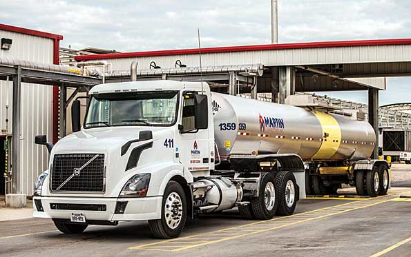 Martin Transport Inc Kilgore TX is one of the US fleets testing Volvo tractors fueled with dimethyl ether DME a fuel that can be produced from biomass feedstocks or natural gas The tank truck carrier currently has three DMEfueled tractors in service and drivers report that the trucks are performing very well