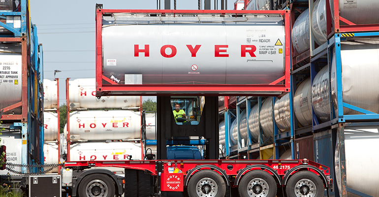 Hoyer Tank Container Depot Stacking