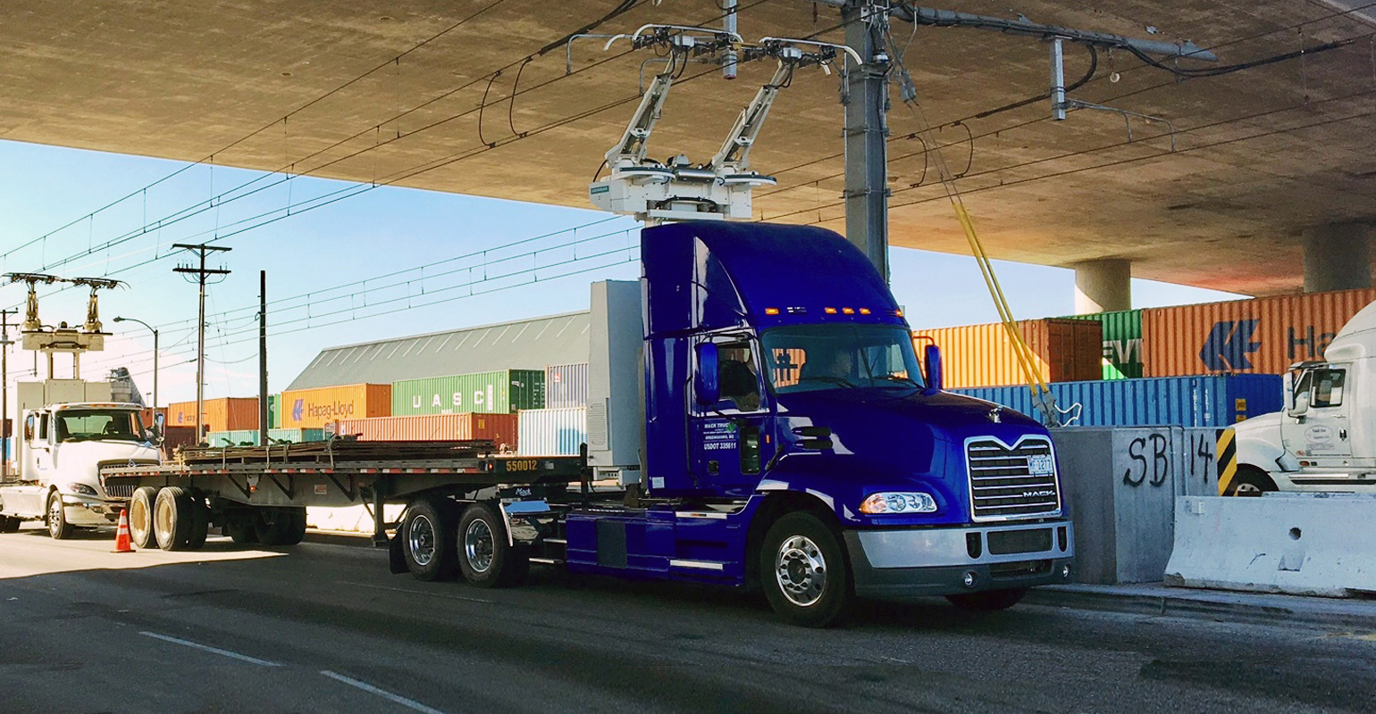 Mack demonstrates catenary truck