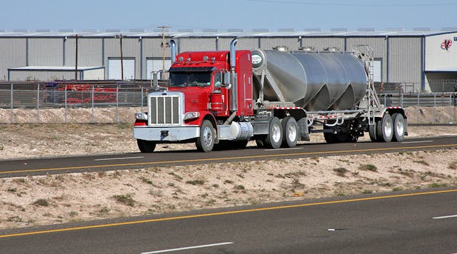 Frac sand on its way to a drilling site in the Permian Basin in West Texas.