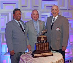Robert Weller right Hahn Transportation Inc was the 2015 recipient of National Tank Truck Carriersrsquo William A Usher Sr Professional Tank Truck Driver of the Year Standing with him are James Starr left Groendyke Transport Inc 2014 recipient of the award and Dean Kaplan 20142015 NTTC chairman and chief executive officer of KLimited Carrier Ltd Robert Weller right Hahn Transportation Inc was the 2015 recipient of National Tank Truck Carriersrsquo William A Usher Sr Professional Tank Truck Driver of the Year Standing with him are James Starr left Groendyke Transport Inc 2014 recipient of the award and Dean Kaplan 20142015 NTTC chairman and chief executive officer of KLimited Carrier Ltd
