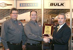 Pictured at the award presentation left to right are Jim Miller VP Sales amp Marketing Wabash Tank Trailer Division Mark Weber Group President Diversified Products Wabash National accepting the award and Steve Robinson Director OEM Sales Pressure Systems International Pictured at the award presentation left to right are Jim Miller VP Sales amp Marketing Wabash Tank Trailer Division Mark Weber Group President Diversified Products Wabash National accepting the award and Steve Robinson Director OEM Sales Pressure Systems International