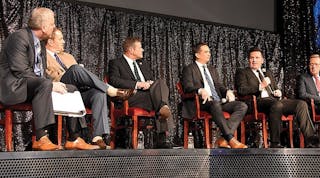 Panelists participate in a discussion about aftermarket market disruptors during Heavy Duty Aftermarket Dialogue 2018. The 2019 HDAD event is set for Jan. 28, 2019 in Las Vegas NV.