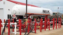 While propane transports currently are loaded one at a time at the Rockville Propane Terminal in Rockville MN, that’s about to change. A major expansion is underway that includes upgrading the loading rack to load two transports simultaneously. In addition, eight more propane storage tanks are being installed. When the expansion is complete, Rockville Propane Terminal will be one of the largest rail propane transfer facilities in the United States. While propane transports currently are loaded one at a time at the Rockville Propane Terminal in Rockville MN, that’s about to change. A major expansion is underway that includes upgrading the loading rack to load two transports simultaneously. In addition, eight more propane storage tanks are being installed. When the expansion is complete, Rockville Propane Terminal will be one of the largest rail propane transfer facilities in the United States.