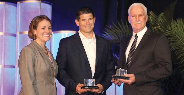 Byrne Evans center InternationalMatex Tank Terminals and J J Griffin South Coast Terminals receive 2016 Safety Improvement Awards from ILTA President Melinda Whitney