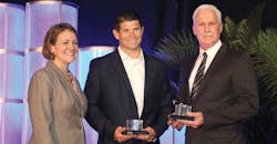 Byrne Evans center InternationalMatex Tank Terminals and J J Griffin South Coast Terminals receive 2016 Safety Improvement Awards from ILTA President Melinda Whitney Byrne Evans center InternationalMatex Tank Terminals and J J Griffin South Coast Terminals receive 2016 Safety Improvement Awards from ILTA President Melinda Whitney