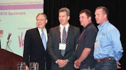 Flint Hills Resources LP, Wichita KS, won the ILTA Platinum Safety Award for a large company. David Doane, ILTA president, presented the award to Flint Hills&rsquo; Randy Lenz, Dave Kneer, and Randy Grimes.