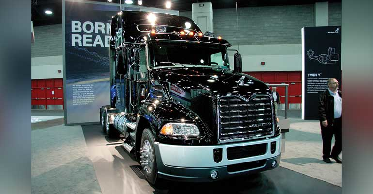 Mack has targeted more linehaul customers with products like this Pinnacle Axle Back with a 60inch midrise sleeper MP8 505 E engine and 12speed mDrive automated transmission