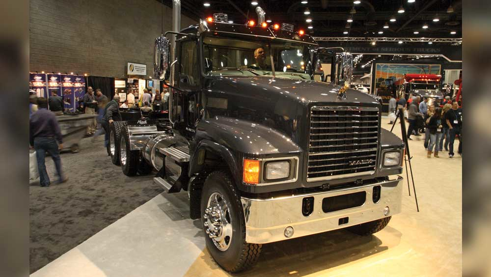 Mack displayed this Pinnacle at MATS with a 505hp MP8 engine and mDrive automated transmission Mack officials say the mDrive could account for 40 of the companyrsquos transmission sales within the next 10 years The mDrive is credited with increasing fuel economy by about 15