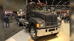 Mack displayed this Pinnacle at MATS with a 505-hp MP8 engine and mDrive automated transmission. Mack officials say the mDrive could account for 40% of the company&rsquo;s transmission sales within the next 10 years. The mDrive is credited with increasing fuel economy by about 1.5%.