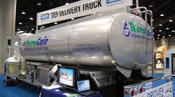 Oilmen&rsquo;s Truck Tanks, Spartanburg SC, claims to have built the first diesel exhaust fluid delivery tank truck. It was on display at the Mid-America Trucking Show in Louisville.