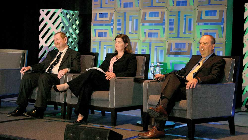 The latest tank truck industry economic report was delivered by a panel consisting of John Felmy American Petroleum Institute Martha Gilchrist Moore American Chemistry Council and Bob Costello American Trucking Associations