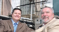 With Baltimore&apos;s Inner Harbor and the sloop-of-war USS Constellation as a backdrop, Steve Rush, Carbon Express Inc, passed the National Tank Truck Carriers Inc chairman duties for the 2011-2012 term to Greg Hodgen, Groendyke Transport.