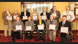 Winners of the 2010 NTTC tank truck safety contest were recognized during the annual meeting in Baltimore MD Pictured are grand award recipients in the Competitive Safety Contest Front row from left John Hamel JampS Transport Co Ken St Clair Sr Sinclair Cartage Inc Keith Lewis Liquid Transport Corp Bob Schilli Jr Bulk Transport Co Bernie Gorski Gorski Bulk Transport Back row Ward Best Atlantic Bulk Carrier Corp Bill Ferrell Jr Lacyrsquos Express Inc Chuck Garrison Frontier Transport NA LP Paul DeFalco Lind Winners of the 2010 NTTC tank truck safety contest were recognized during the annual meeting in Baltimore MD Pictured are grand award recipients in the Competitive Safety Contest Front row from left John Hamel JampS Transport Co Ken St Clair Sr Sinclair Cartage Inc Keith Lewis Liquid Transport Corp Bob Schilli Jr Bulk Transport Co Bernie Gorski Gorski Bulk Transport Back row Ward Best Atlantic Bulk Carrier Corp Bill Ferrell Jr Lacyrsquos Express Inc Chuck Garrison Frontier Transport NA LP Paul DeFalco Lind