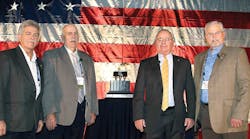 Panelists included [from left] Ray Riley, Miller Transporters Inc; Robert Weller, Driver of the Year and a driver for Hahn Transportation Inc; Dean Kaplan, K-Limited Carrier Ltd; and Randy Vaughn, Superior Bulk Logistics.