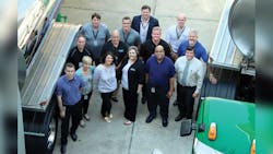 Representatives from Huntsman International and Heniff Transportation Systems participated earlier this year in a demonstration of the equipment used for interplant shipments of propylene oxide Representatives from Huntsman International and Heniff Transportation Systems participated earlier this year in a demonstration of the equipment used for interplant shipments of propylene oxide