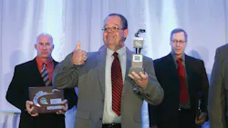 Todd Stine a driver for Carbon Express Inc reacts after being named the 20172018 National Tank Truck Carrierrsquos William A Usher Sr Professional Tank Truck Driver of the Year