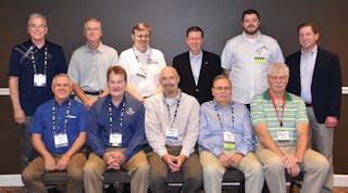 Participating in the Tank Conference meeting at this year&rsquo;s TTMA convention are [standing]: Dave Shannon, MAC LTT; Zach Coley, Heil Trailer International; John Freiler, TTMA; John Cannon, Wabash National; Corey Kirk, Tremcar Inc; and David Hill, Wabash National Corporation. [Seated]: Randy Williams, Stephens Pneumatics Inc; Grant Smith, West-Mark; Bryan Yielding, MAC Trailer; Gary Christian, ED Etnyre and Company; and Tom Anderson, LBT Inc.