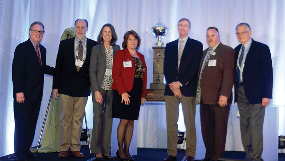 Members of the GLS Transport management team accepted the Heil Outstanding Safety Performance trophy in the under 15 million miles class