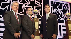 On hand to accept the 2015 Heil Outstanding Safety Performance Trophy for Miller Transporters were from left Ray Riley Brent Cobb and Lee Miller