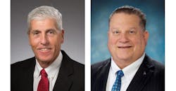 Clifton Parker (left), president and GM of G&amp;P Trucking, and John A Smith, president and CEO of FedEx Freight, recently joined the ATRI board of directors.