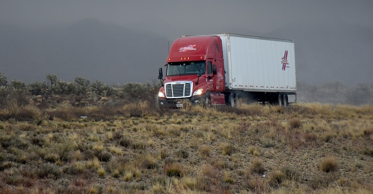 Truck on highway