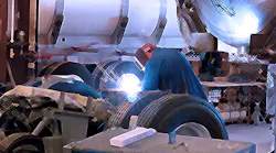 welder with tank truck illustration