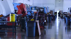 Trucks in shop