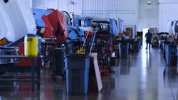 Trucks in shop Trucks in shop