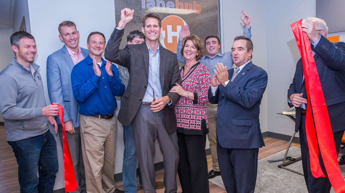 Lanehub and founder/CEO Mark Hackl, center, recently joined Transplace after a recent acquisition.