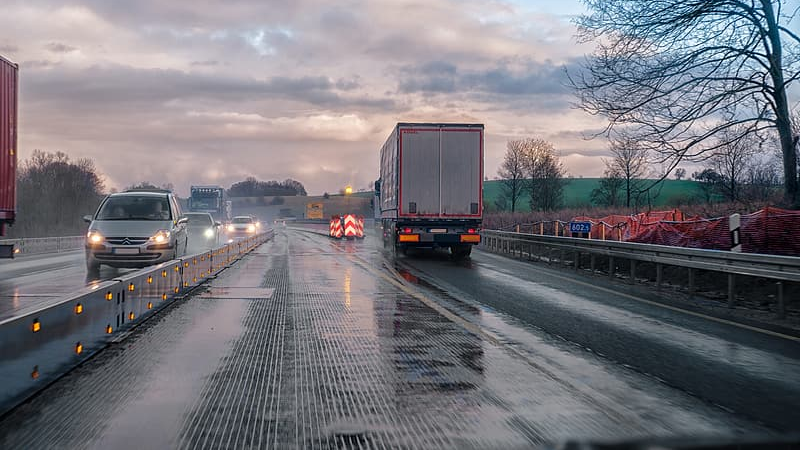 Trucks on highway