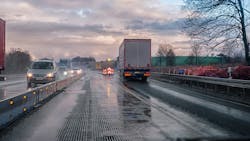 Trucks on highway Trucks on highway