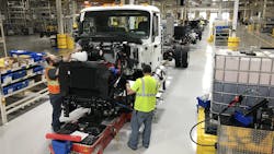 Mack Trucks recently began production of the Mack MD7, a Class 7 model with a gross vehicle weight rating of 33,000 pounds. Mack Trucks recently began production of the Mack MD7, a Class 7 model with a gross vehicle weight rating of 33,000 pounds.