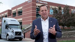 Peter Voorhoeve, president of Volvo Trucks North America, announced Volvo's continued sponsorship of America's Road Team during the virtual ATA Management Conference & Exhibition. Peter Voorhoeve, president of Volvo Trucks North America, announced Volvo's continued sponsorship of America's Road Team during the virtual ATA Management Conference & Exhibition.