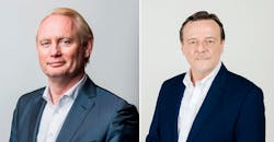 Cees van Gent, CEO and chairman of Hillebrand’s executive board, at left; and Allan Leddra, CEO of Braid. Cees van Gent, CEO and chairman of Hillebrand’s executive board, at left; and Allan Leddra, CEO of Braid.