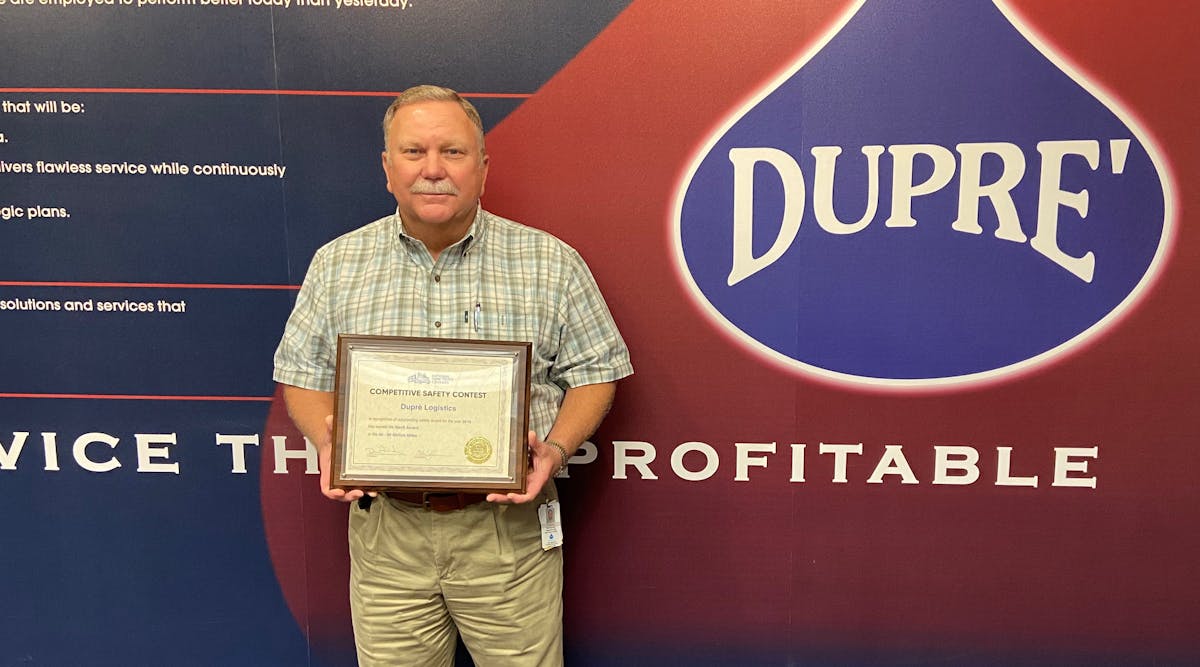 Dupre Al Lacombe Holding Safety Award