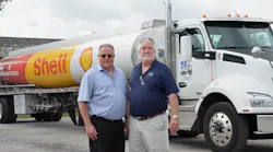 DB Trucking owner Dan Marando, left, and operations manager Dan Devendorf have helped grow the company’s fleet to 55 tractors and trailers.