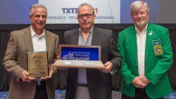 GulfMark Energy recently was named the Grand Champion of the TXTA Truck Safety Contest. Pictured from left to right are GulfMark representatives Don Baldridge, Jeffrey Hackett, and Dennis Bonner.