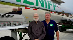Maxisafe CEO Jeff Hartman, at right, and partner George Williamson, the company's CFO, are trying to spread the word about the Quad Lock's benefits, including 'fool-proof' safety and universal compatibility.