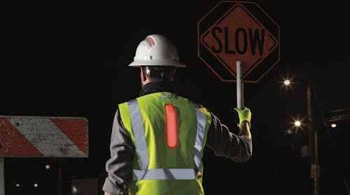 Mobile maintenance staff should have lighted and reflective vests for proper visibility during roadside service.