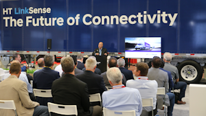 Sean Kenney, chief sales officer at Hyundai Translead, speaks during a TMC 2021 press conference.