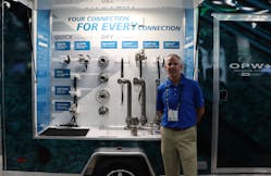 David Morrow, OPW Engineered Systems sales director, helped unveil the company&rsquo;s new &lsquo;trade show on wheels&rsquo; during the 2021 International Operating Conference and Trade Show in Houston.
