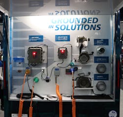 The rear of the trailer showcases OPW’s terminal products. The rear of the trailer showcases OPW’s terminal products.