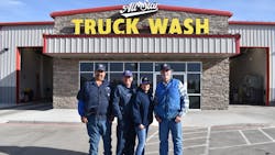 All-Star Truck Wash's dedicated staff includes, from left to right, managers Frank Mendoza (Avenue A) and Royce Jordan (I-27), office manager Kim Jordan, and owner Mike Cleavinger. All-Star Truck Wash's dedicated staff includes, from left to right, managers Frank Mendoza (Avenue A) and Royce Jordan (I-27), office manager Kim Jordan, and owner Mike Cleavinger.