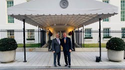 NTTC president and CEO Ryan Streblow, at left, and 2021-22 NTTC chairman Rob Sandlin, the president and CEO of Florida Rock & Tank Lines, recently met with officials in Washington to discuss the driver shortage and registered apprenticeships. NTTC president and CEO Ryan Streblow, at left, and 2021-22 NTTC chairman Rob Sandlin, the president and CEO of Florida Rock & Tank Lines, recently met with officials in Washington to discuss the driver shortage and registered apprenticeships.