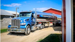 Caledonia Haulers&rsquo; fleet of 225 trucks and 400 foodgrade liquid tank trailers includes classic-looking Peterbilt Model 567s, like this one, and sleeker Model 579s.